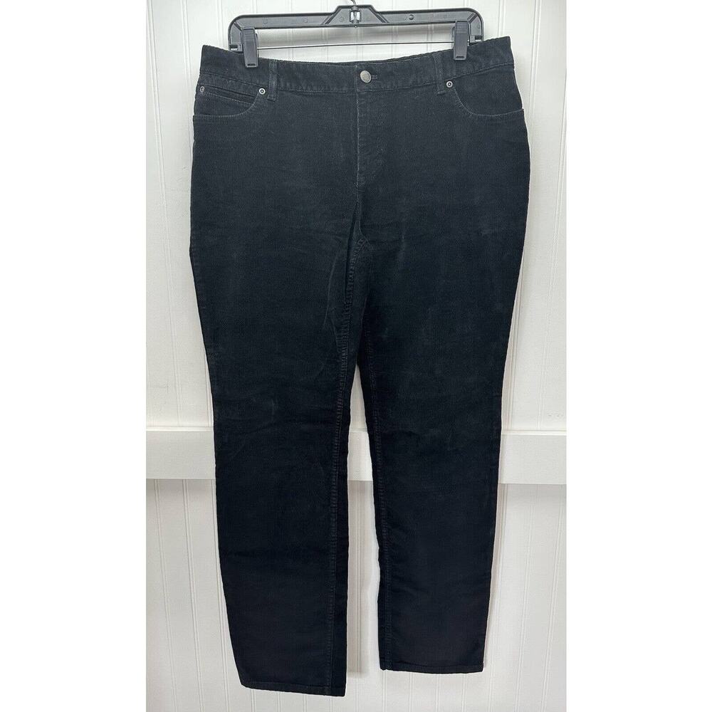 Corduroy Jeans J Jill Slim Leg Womens 12 Black Midrise Preppy Academia Pant EUC